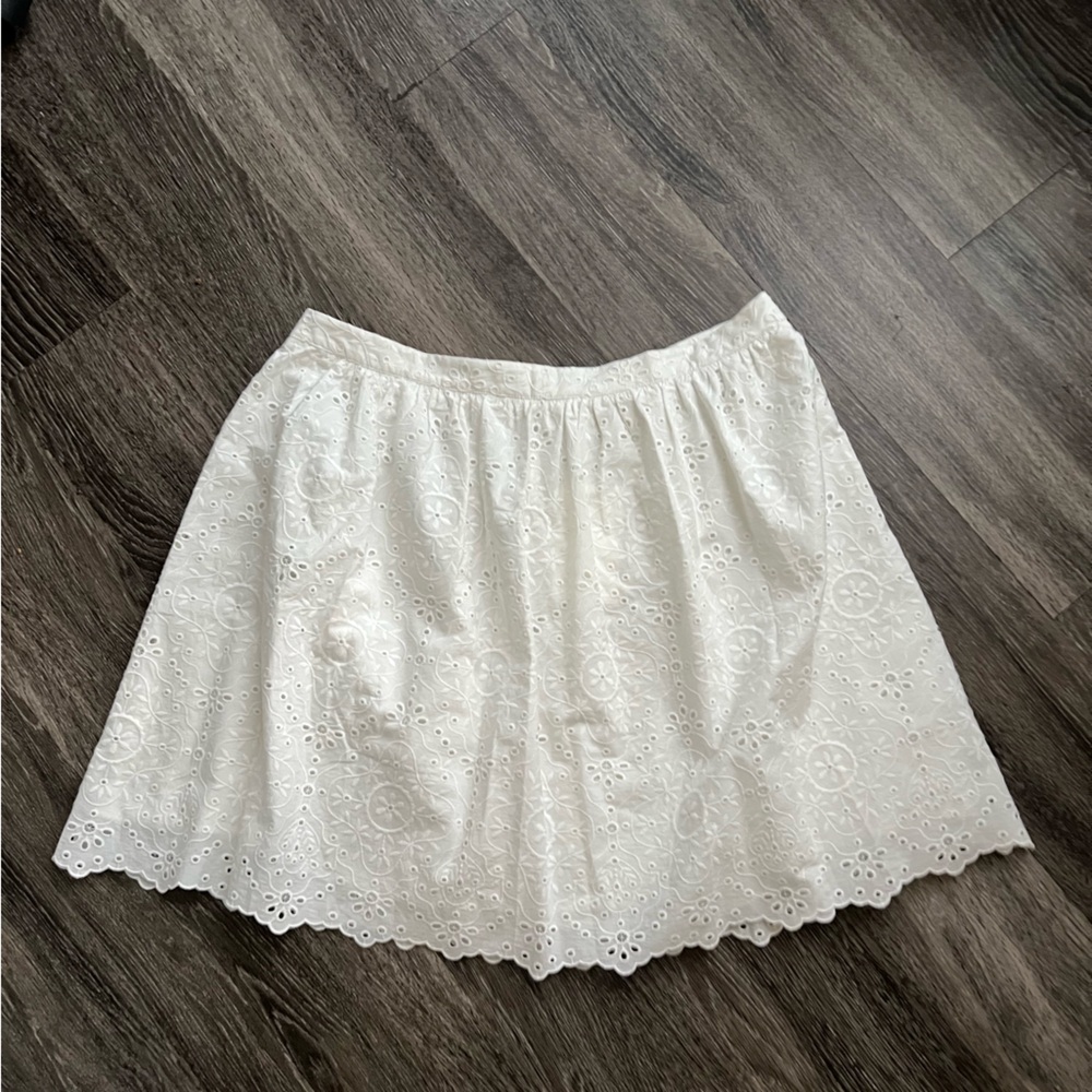 Sezane White Eyelet Skirt